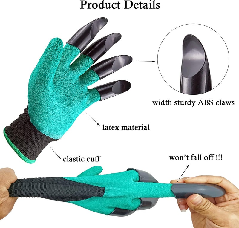 DCCPAA Garden Gloves with Claws,Claw Gardening Gloves for Digging,Planting, Weeding, Seeding-Waterproof for Men and Women - Image 2